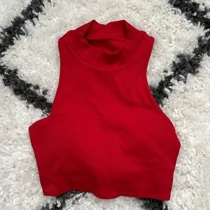 Alo High Neck Crop Tank - Red